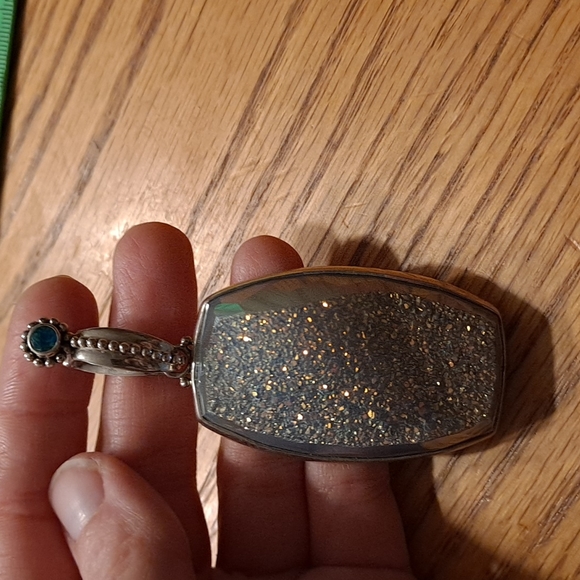 3" COLLEEN LOPEZ CL 35g MYSTIC QUARTZ DRUZY STERLING SILVER PENDANT ENHANCER - Picture 3 of 11